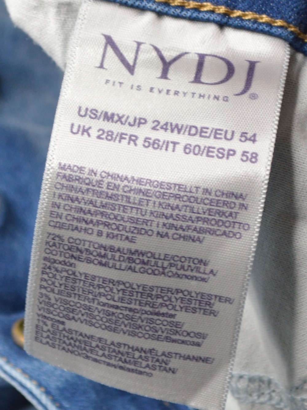 NYDJ Briella Shorts 24W Roll Cuff Denim Jean Plus Size Women NEW - Biscayne - Picture 7 of 7